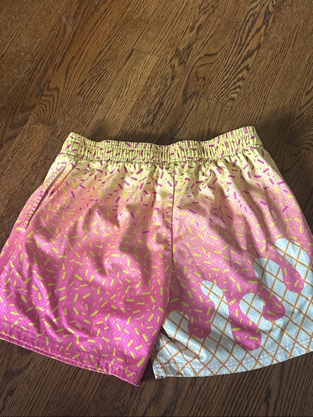 Baseball Lifestyle Ice Cream Shorts- Strawberry Banana- Men's Small